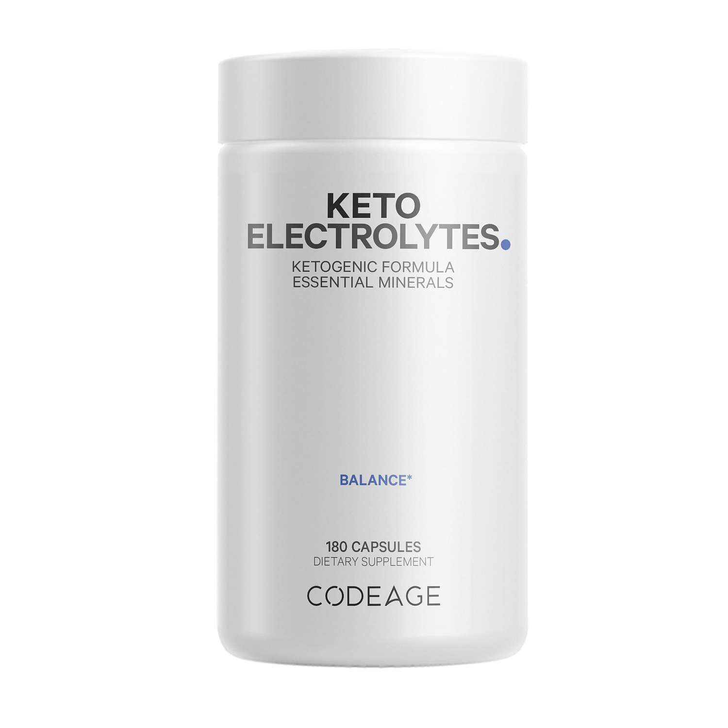 Keto Electrolytes Vegan Ketogenic Minerals Hydration Formula - 180 Capsules (90 Servings)